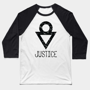 African Adinkra Symbols "Justice" Black Colour. Baseball T-Shirt